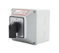 Interruptor de leva con perilla giratoria universal, automático, bifásico, 3 posiciones, 1-0-2, SZW26/LW26-32, 32 A, con caja impermeable