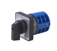 Interruptor de leva de 3 niveles 20 A 660 V, protección contra la llama, interruptor giratorio de plástico, contactos de cobre, 64 x 64 mm, interruptor de control del motor 1-0-2 posiciones