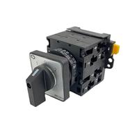 Interruptor de leva de 3 posiciones Universal giratorio negro montado en carril DIN uso Industrial Manual 3 polos 32A 12 terminales YMW42-32/3