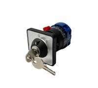 Interruptor de leva giratorio 2 posiciones, 1 agujero, con llave de bloqueo, alimentación universal 220 V, opción de arranque por corte