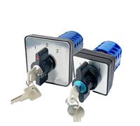Interruptor de leva giratorio con llave, 20A, contacto plateado, 48x48mm, 64x64mm, Selector de cambio de perilla LW26 LW28 LW39B YMW26-20YS2, Piezas(01 Positions 64mm,3P 12Terminals)
