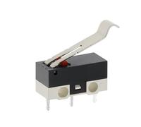 Interruptor de límite C NO NC de 3 pines con terminales for PCB, 1 A, 125 V, de 20 a 1000 unidades. Palanca de arco de rodillo, acción rápida, pulsador, tipo ratón.(BENT HANDLE,100PCS)