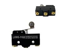 Interruptor de límite Palanca rodillo bisagra corta 1NO 1NC 1Com Micro interruptor 3A AC 380V DC220V 3 Terminal tornillo Restablecimiento momentáneo LXW5-11G2(5pcs)