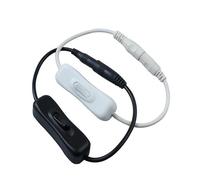 Interruptor de línea de alimentación de CC, entrada de salida de alimentación de 5-24 V, interruptor blanco y negro, interruptor de línea de extensión de 5,5