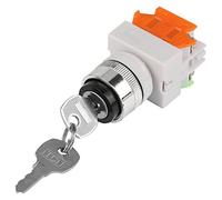 Interruptor De Llave 2 Posiciones con Bloqueo 220V, Interruptor De Montaje 22 Mm para Encendido Y Apagado Seguro, Switch Industrial Resistente