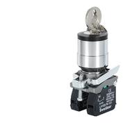 Interruptor de llave con perilla de 22 mm XB4-BD21 BD33 BD23 BG21 BG33 2/3 posiciones 1NO/2NO/1NO1NC Interruptor de botón pulsador doble con perilla de selección con bloqueo automático(Brown,2NO_12V)