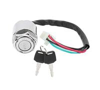 Interruptor de llave de encendido con enchufe macho de 4 cables, juego de interruptor de encendido de motocicleta eléctrica con 2 llaves de repuesto universal para ATV Mini Moto Dirt Bike
