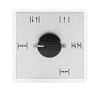 Interruptor de llave de puerta automática de 5 posiciones | Panel de aluminio cepillado resistente | para Hogar/Oficina/Puertas Automáticas | 5 modos: NC/NO/Auto / 1 vía /