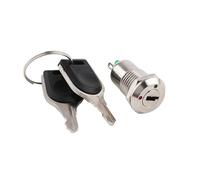Interruptor de llave electrónica aleación Zinc 12mm con 2 teclas encendido y apagado, bloqueo teléfono,botón seguridad,terminales tubulares, posiciones, 1A