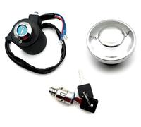 Interruptor De Llave Para H&arley Para Spo&rtster Para XL883 Cerraduras De Interruptor Encendido Motocicleta Tapa Gasolina Del Tanque Combustible Y Aceite Kit Cerradura(Plata)