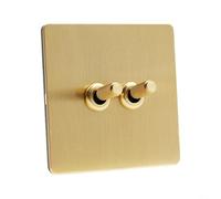 Interruptor de luz de acero inoxidable dorado mate, 86 tipos de panel de zócalo de latón, decoración industrial retro para instalación eléctrica de pared de hotel (B)