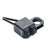 Interruptor de luz de carretera Interruptor Botón Encendido Apagado Manillar Motocicleta ATVs 7/8'' Luz Emergencia Freno Luz Antiniebla Botón Interruptor Terminación Encendido Aleación Aluminio(C)