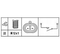 Hella Interruptor piloto de marcha atrás 6ZF 181 612-021 12V 2 polos atornillado para FIAT