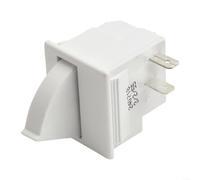 Interruptor de luz de puerta de refrigerador 5a 250 V CA botón de control de plástico blanco para refrigerador, congelador, refrigerador, lámpara de activación normalmente abierta (2 normalmente