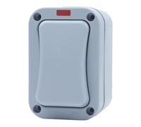Interruptor de luz exterior impermeable IP66 con indicador LED, interruptor de pared de ABS resistente a la intemperie para jardín y balcón, 20 A, 250 V, gris (A)
