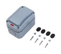 Interruptor de luz exterior impermeable IP66 con indicador LED, interruptor de pared de ABS resistente a la intemperie para jardín y balcón, 20 A, 250 V, gris (B)