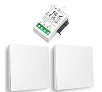 Interruptor De Luz Inalámbricas Autoalimentado, Tedeligo Sin Batería Interruptor A Prueba De Agua 220V 10A Relé Transmisor De Radio Rango De Control De 50M Para Iluminación De Lámpara (2 a 1)