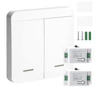 Interruptor de luz inalámbrico: 230 V, juego de interruptor de luz inalámbrico, 1 interruptor de luz inalámbrico para lámpara y 2 receptores, 2 botones, interruptor de pared inalámbrico, alcance de 50