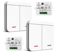Interruptor de luz inalámbrico, interruptor de seguridad y controlador receptor 10 A, doble interruptor de control doble