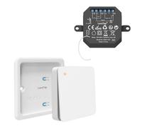 Interruptor de Luz Inalámbrico LoraTap, Mando a Distancia y Receptor de Relé 10A, Interruptor Inalámbrico de Pared para Lámparas y Electrodomésticos, RF Control Remoto de hasta 200m