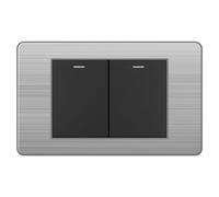 interruptor de luz inteligente, Cambie el acero inoxidable eléctrico del aparato electrodoméstico 118 * 72m m 1/2/3/4Gang Wall(2gang Black,2WAY)