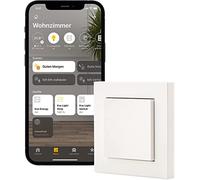 Eve Light Switch - Interruptor de pared inteligente (Apple HomeKit), interruptor individual, pulsador y conmutadores, horarios automáticos, no requiere pasarela, Bluetooth/Thread
