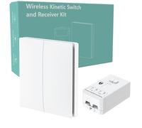 Interruptor de luz inteligente Kinetic de 2 canales, kit de receptor inalámbrico funciona con Alexa, Google Home y App Smart Life/Tuya