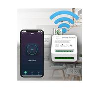 Interruptor de Luz Inteligente, WiFi, Canal Doble, Relé CC de 5 V-48 V y 1-250 V, Ideal para Iluminación y Motores.