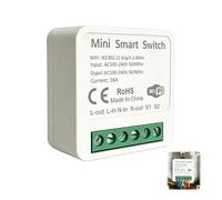 Interruptor de Luz Inteligente WIFI, Modulo Rele Mini Interruptor, Smart Switch WIFI, Interruptori Inteligente Compatible con Alexa, Tuya y Smart Life, Interruptor WIFI, Interruptor Alexa