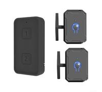 Interruptor de luz operado a distancia con carga USB y soporte de adherencia fuerte para un uso sin esfuerzo en cualquier habitación (2 llaves negras)