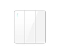 Interruptor De Luz Pared Estándar 1/2 Vía, Panel Vidrio Templado Lujo, Botón Pulsador Encendido Y Apagado, Tipo 86, 1/2/3/4 Entradas(White 3Gang,1way)