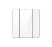 Interruptor De Luz Pared Estándar 1/2 Vía, Panel Vidrio Templado Lujo, Botón Pulsador Encendido Y Apagado, Tipo 86, 1/2/3/4 Entradas(White 4Gang,2way)