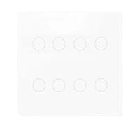 Interruptor de luz repetidor 4x4 Brasil Sensor táctil Panel de vidrio 4/6/8 Control remoto de Alexa Dot Home(8 Gang (White))