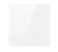 Interruptor de luz repetidor 4x4 Brasil Sensor táctil Panel de vidrio 4/6/8 Control remoto de Alexa Dot Home(4 Gang (White))