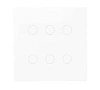 Interruptor de luz repetidor 4x4 Brasil Sensor táctil Panel de vidrio 4/6/8 Control remoto de Alexa Dot Home(6 Gang (White))
