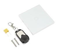 Interruptor de luz táctil de un solo polo, interruptor táctil inteligente con control remoto inalámbrico, panel de vidrio para oficina en casa(blanco)