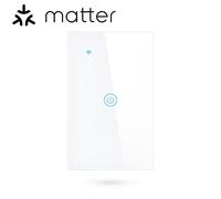 Interruptor de luz táctil WiFi Tuya Smart Matter Serie NovaTech Placa blanca