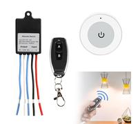 Interruptor de mando a distancia, 12 V, CC 5,5 V ~ 30 V, 5 A, interruptor remoto de 50 m de largo, con 2 mandos a distancia para lámparas de techo, motor, lámparas decorativas navideñas