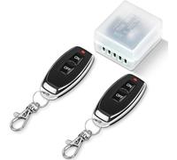 Interruptor de Mando a Distancia Control Remoto Inalámbrico AC 220V, Remote Control Switch con Relés y 2 Transmisores, para Cerraduras de la Puerta de Garaje del motor y Luces