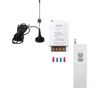Interruptor de mando a distancia inalámbrico 30 A AC 90-250 V para receptor de relé 433 MHz de largo alcance para luz de motor para bomba de puerta de garaje (blanco)