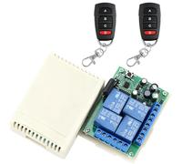 Interruptor de mando a distancia inalámbrico RF, 4 canales, AC 220 V, 230 V, 240 V, interruptor de mando a distancia inalámbrico, receptor con 2 transmisores para motor, puerta de garaje, luz