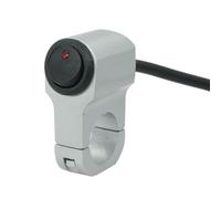 Interruptor de Manillar con Indicador 12v 22mm para Motocicleta | Aleación de Aluminio y Cobre, Control para Faro y Luces Auxiliares, Color Plata
