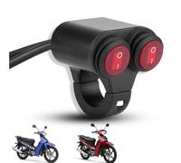 Interruptor De Manillar De Motocicleta, Interruptores De Botón Doble Para Motocicleta Interruptor De Botón De Luces Antiniebla Y Freno De Faros De Motocicleta Para Manillar De 22 MM 7/8 Pulgadas(C)