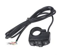 Interruptor de manillar de motocicleta para barras de 22 mm con faro de bocina y control de señal de giro para bicicleta eléctrica y scooter, botón de plástico negro con cable de 150 cm para una fácil