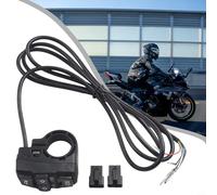 Interruptor de manillar de motocicleta para luz intermitente, botón de encendido/apagado, interruptor negro ABS, clasificación IP54, diámetro de montaje de 22,2 mm, compatible con 36 V/48 V
