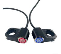 Interruptor de manillar de motocicleta retroiluminado LED con 22 mm y longitud de cable extendida para una instalación flexible (rojo único)