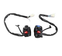 Interruptor de manillar de motocicleta universal de 7/8 pulgadas, interruptor de control de manillar con funciones de intermitentes, bocina, faro y encendido, par de plástico de (Negra)