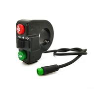 Interruptor de manillar de scooter eléctrico 3 en 1, botón de encendido y apagado, 22 mm, 5 pines, impermeable, ABS, negro, multifunción, para bicicleta eléctrica, motocicleta, control del acelerador