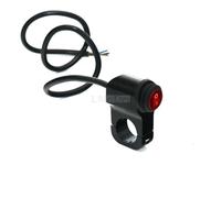 Interruptor De Manillar Interruptores Aleación Aluminio Para Motocicleta 7/8" 22 Mm Interruptor Faro Manillar 3 Cables Con Luz LED Roja 12 V 16 A 2 Colores(Black)