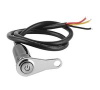 Interruptor de manillar para motocicleta de acero inoxidable de 12 V con luz LED azul, control de botón pulsador impermeable para faro delantero, luz antiniebla y foco; ajuste (1 * interruptor)
